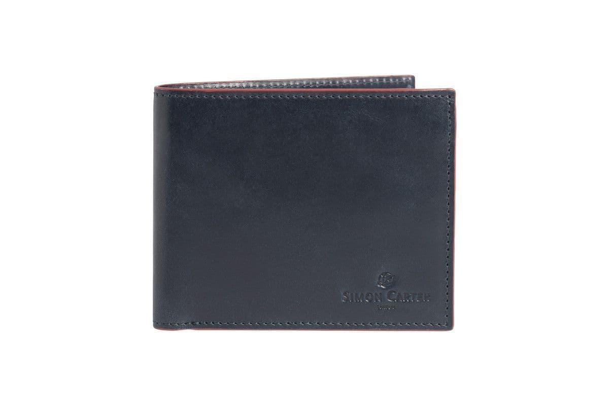 Simon Carter Red Edge Navy leather Wallet Simon Carter Red Edge Navy leather Wallet