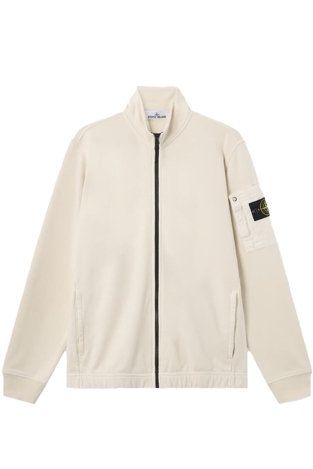 STONE ISLAND S ZIP SWEATSHIRT Size: X, colour: IVORY STONE ISLAND S ZIP SWEATSHIRT Size: X, colour: IVORY