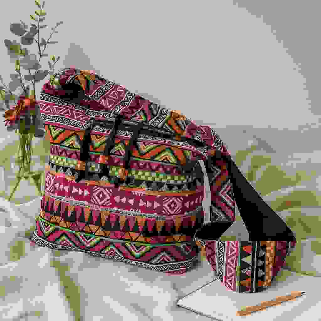 Student Backpack Pink Jacquard Student Backpack Pink Jacquard