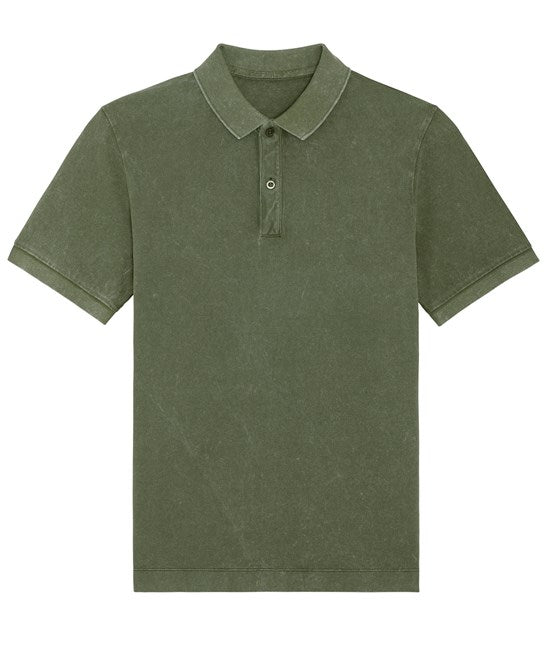 Organic Vintage Polo Shirt – Garment Dyed Aged Khaki Organic Vintage Polo Shirt – Garment Dyed Aged Khaki