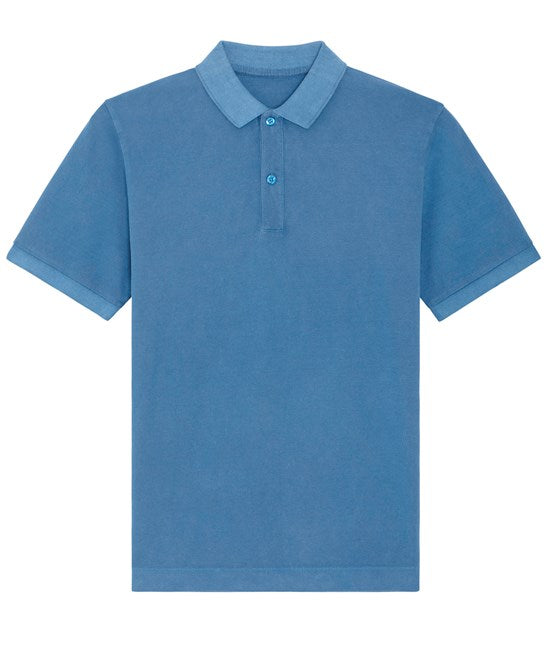 Organic Vintage Polo Shirt – X Garment Dyed Cadet Blue Organic Vintage Polo Shirt – X Garment Dyed Cadet Blue