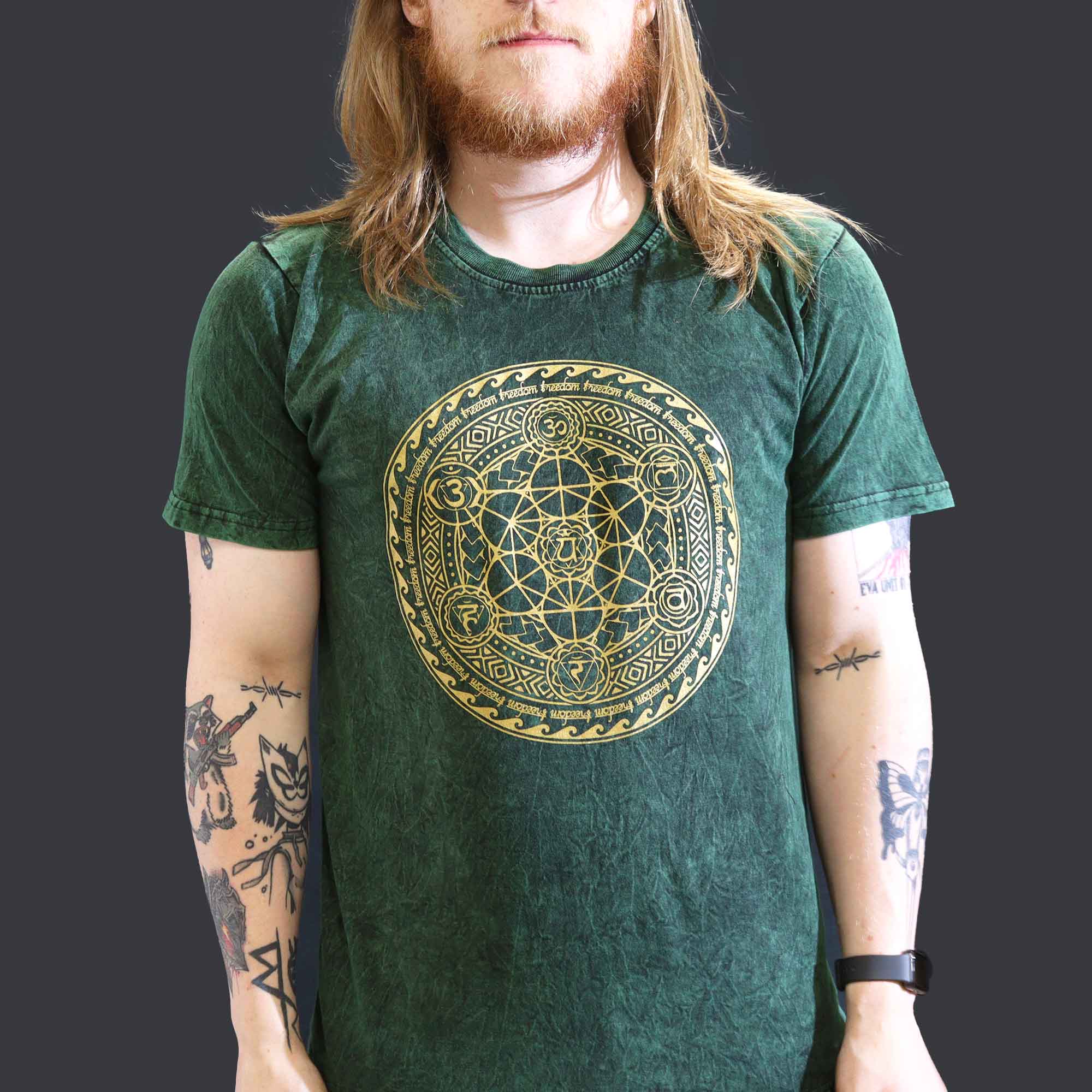 Shirt Stone Washed Chakra Green Large Shirt Stone Washed Chakra Green Large