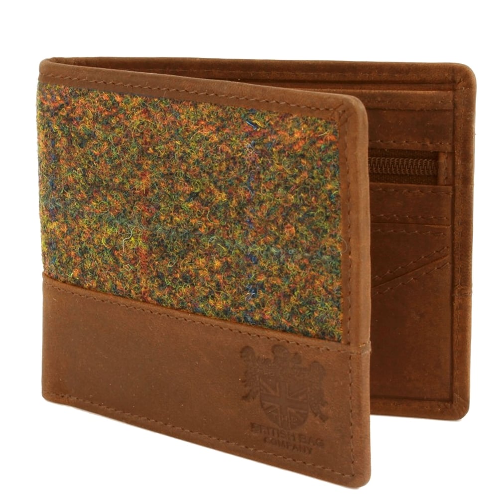 The Stornoway Collection Green & Red Harris Tweed Wallet The Stornoway Collection Green & Red Harris Tweed Wallet
