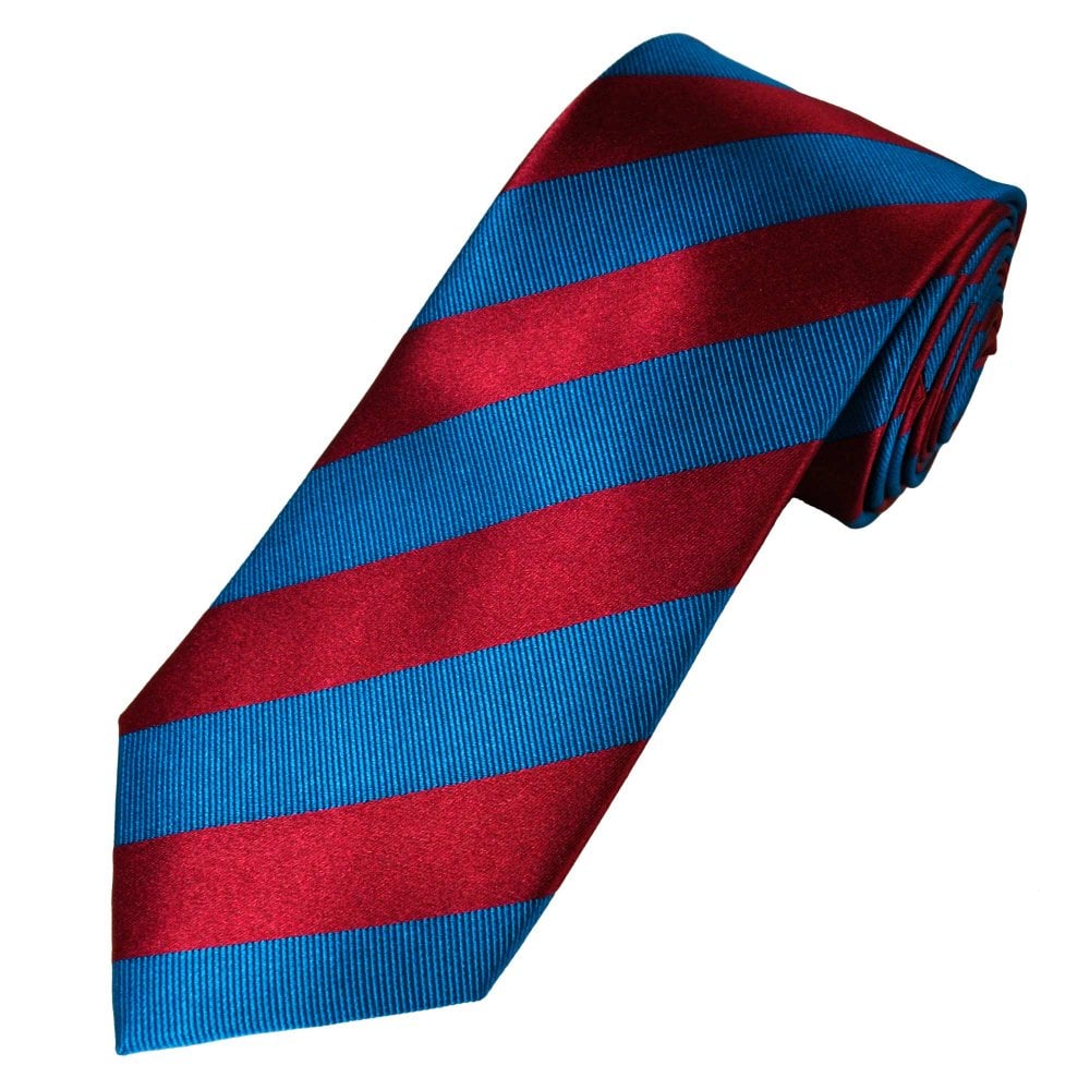 Ties Planet Gold Label Red & Blue Striped Silk Tie Ties Planet Gold Label Red & Blue Striped Silk Tie