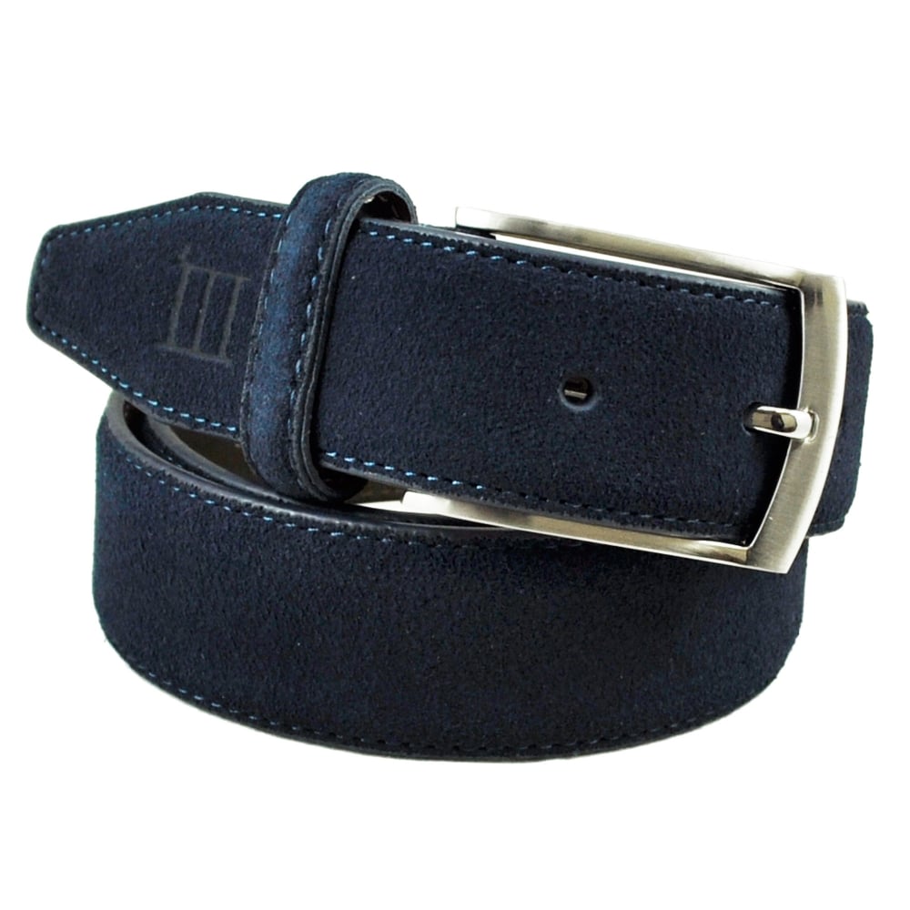Tresanti Navy Blue Men's Suede Belt "-" Waist Size: Waist: " – " Tresanti Navy Blue Men's Suede Belt "-" Waist Size: Waist: " – "