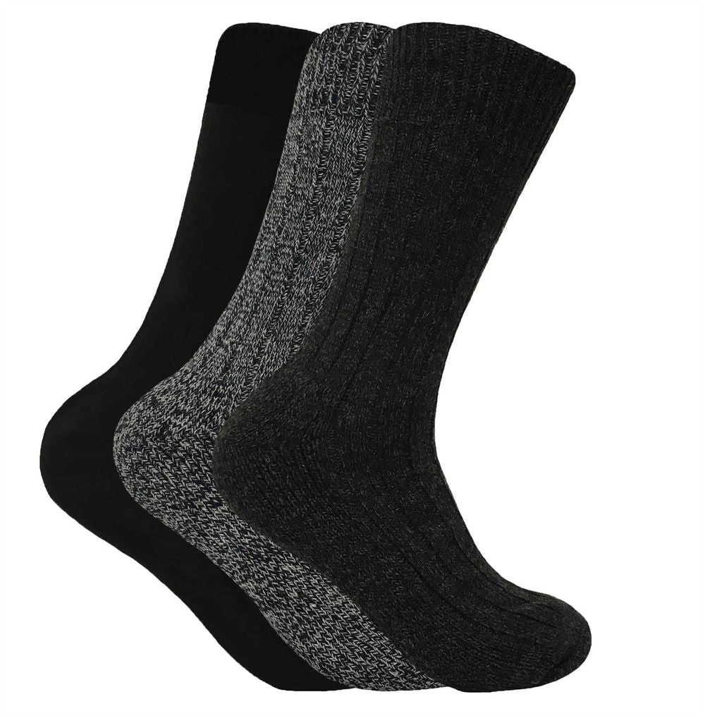 Premium Wool Blend Socks – Stay Warm & Cozy – Pairs – – Grey Premium Wool Blend Socks – Stay Warm & Cozy – Pairs – – Grey