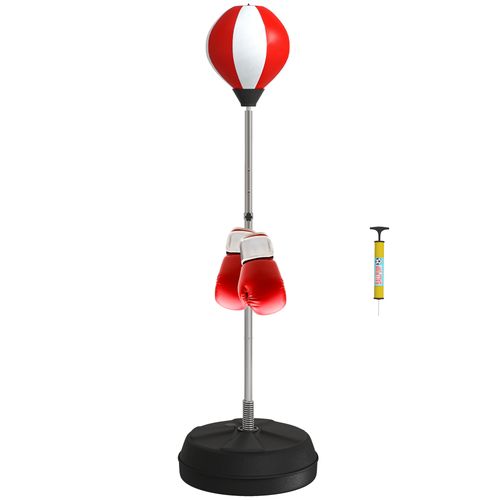 HOMCOM Punching Bag with Stand Boxing Bag Set with Adjustable Height Red HOMCOM Punching Bag with Stand Boxing Bag Set with Adjustable Height Red