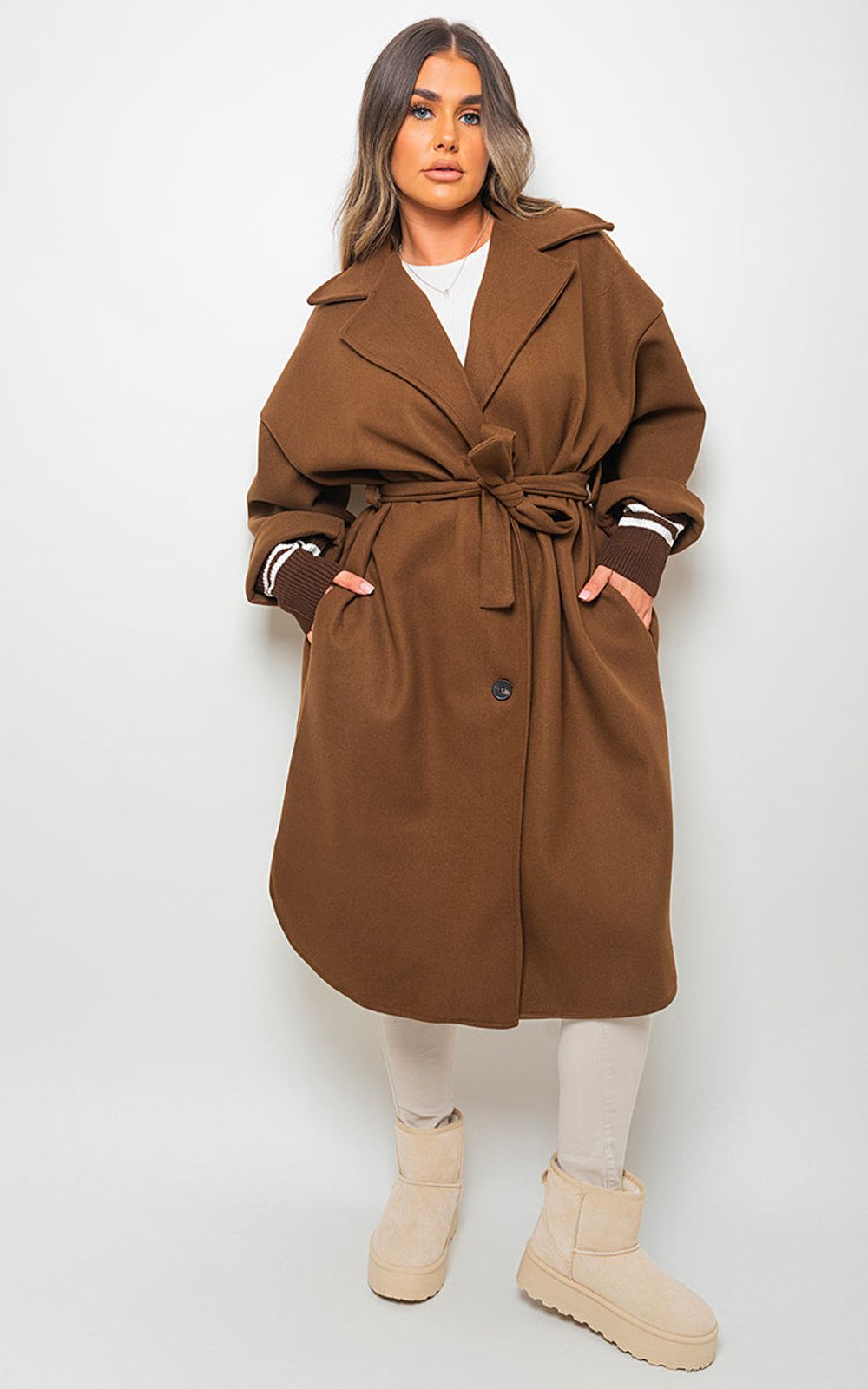 Giana Oversized Belted Trench Coat – Effortless Elegance, All-Weather Versatility! – SM brown Giana Oversized Belted Trench Coat – Effortless Elegance, All-Weather Versatility! – SM brown