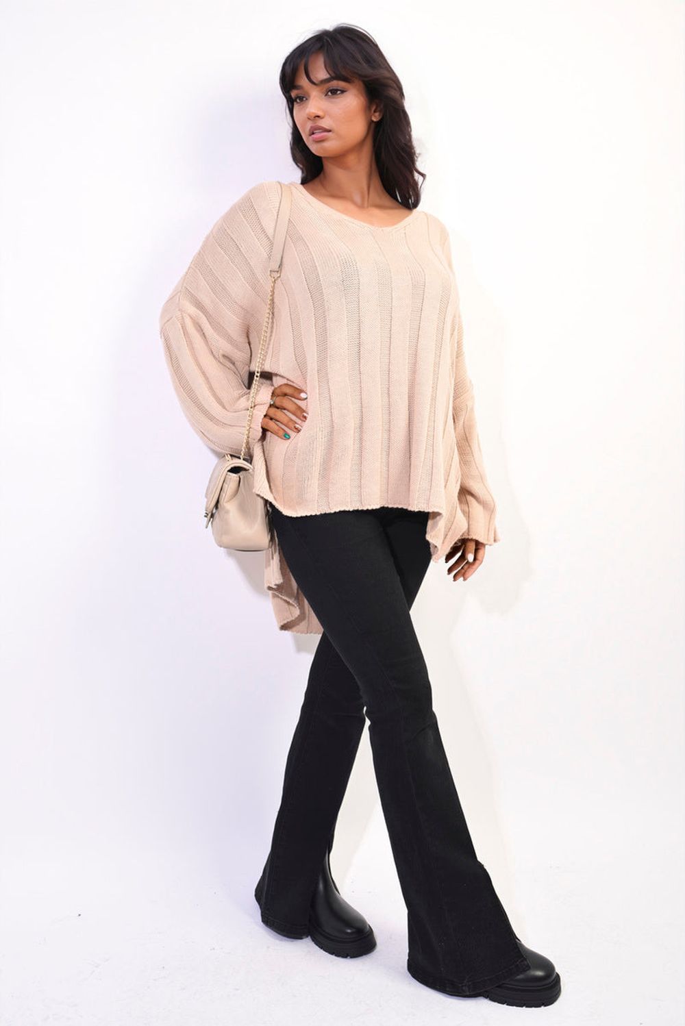 Oversized Knitted Jumper – Black SM Oversized Knitted Jumper – Black SM