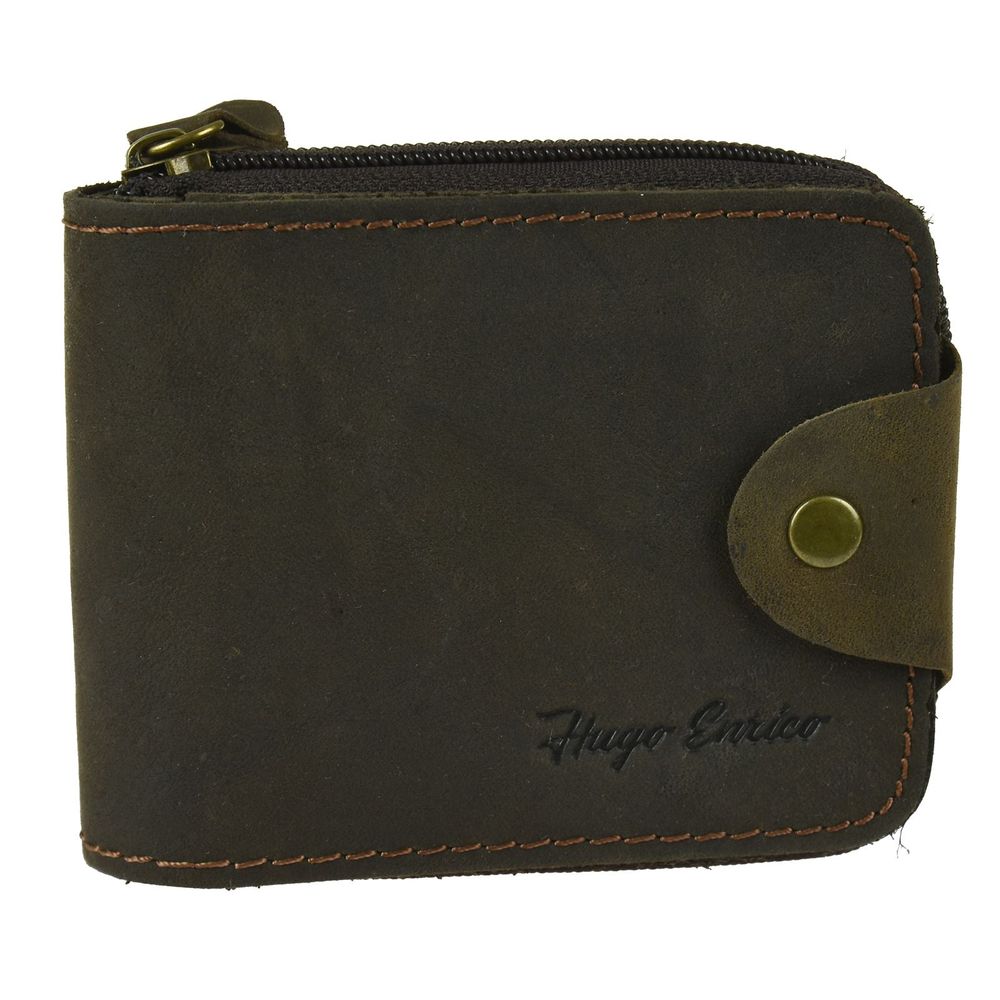 Hugo Enrico Wallet-Brown Design – Genuine Leather Bifold – Stylish & Functional