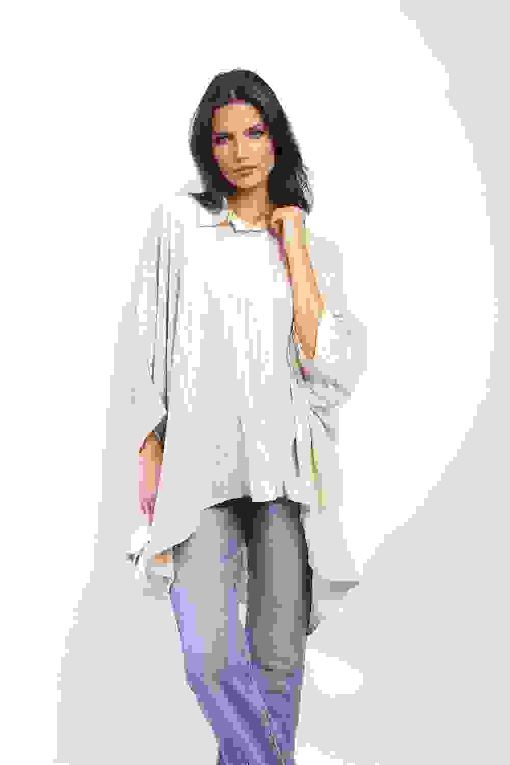 Angela Oversized Button Front Top – Stylish & Versatile Long Sleeve Shirt – ML Nude Angela Oversized Button Front Top – Stylish & Versatile Long Sleeve Shirt – ML Nude