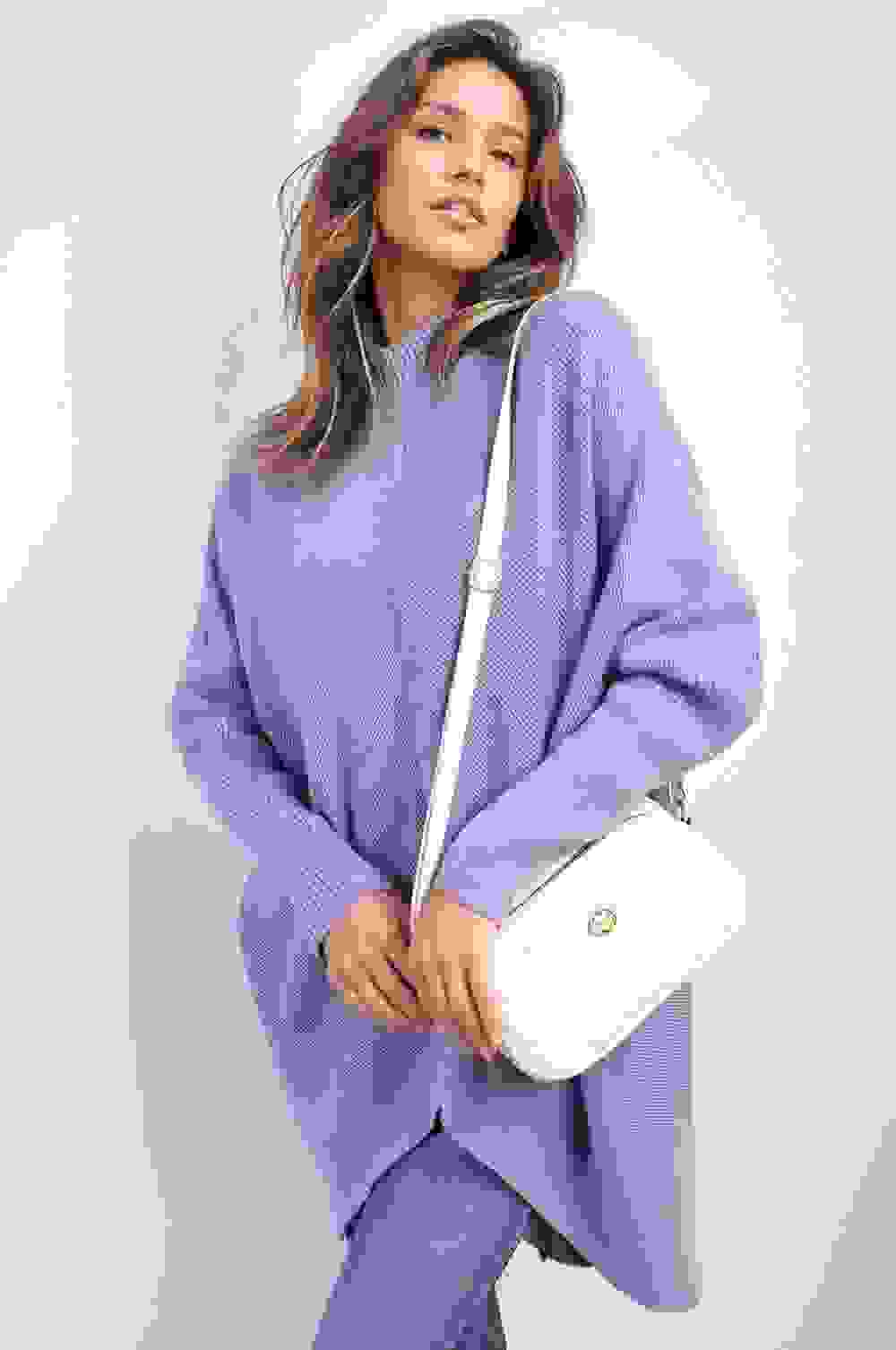 Turtle Neck Longline Knitted Jumper – Cozy & Chic Winter Essential – SM Lilac Turtle Neck Longline Knitted Jumper – Cozy & Chic Winter Essential – SM Lilac