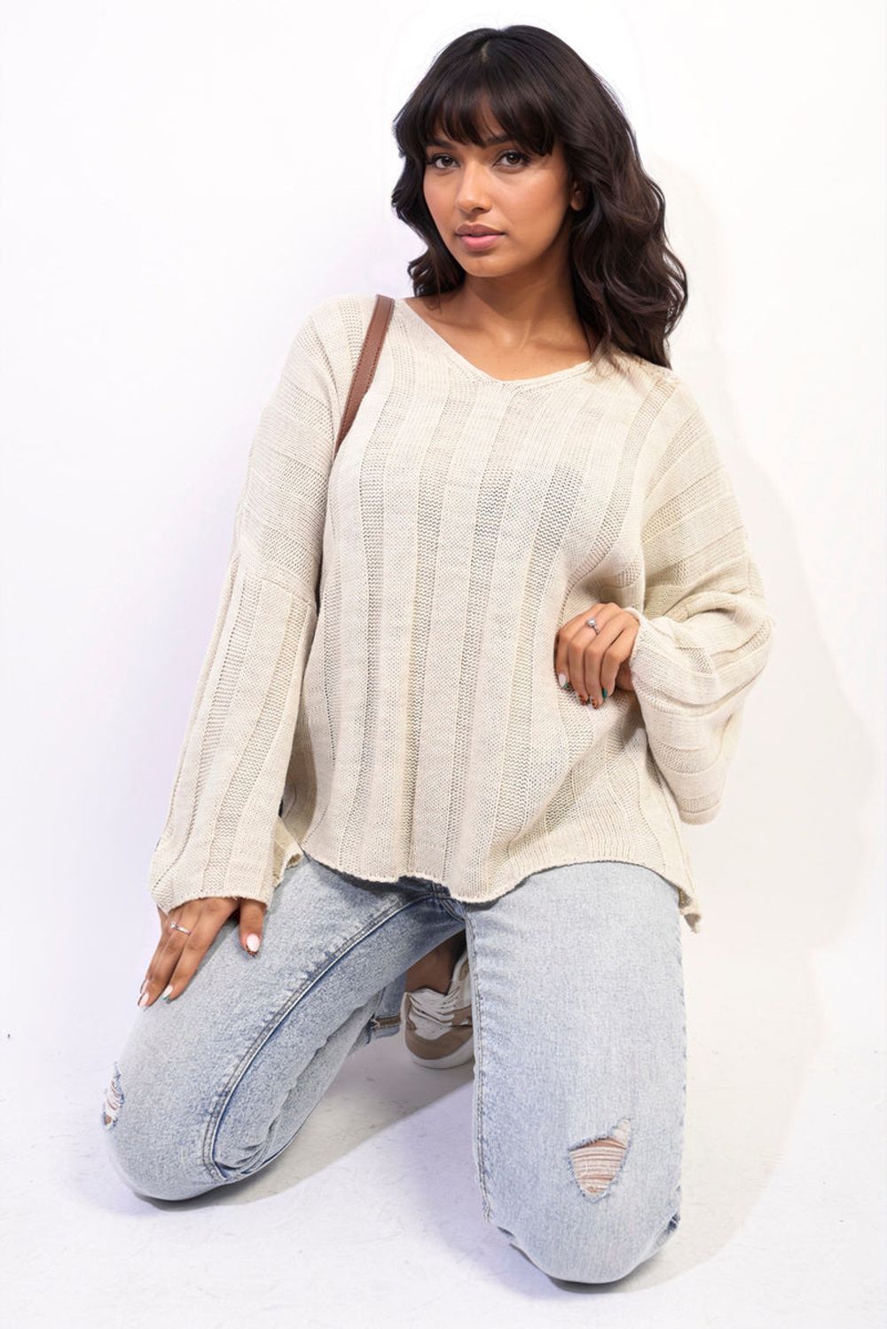 Oversized Knitted Jumper – Beige SM Oversized Knitted Jumper – Beige SM