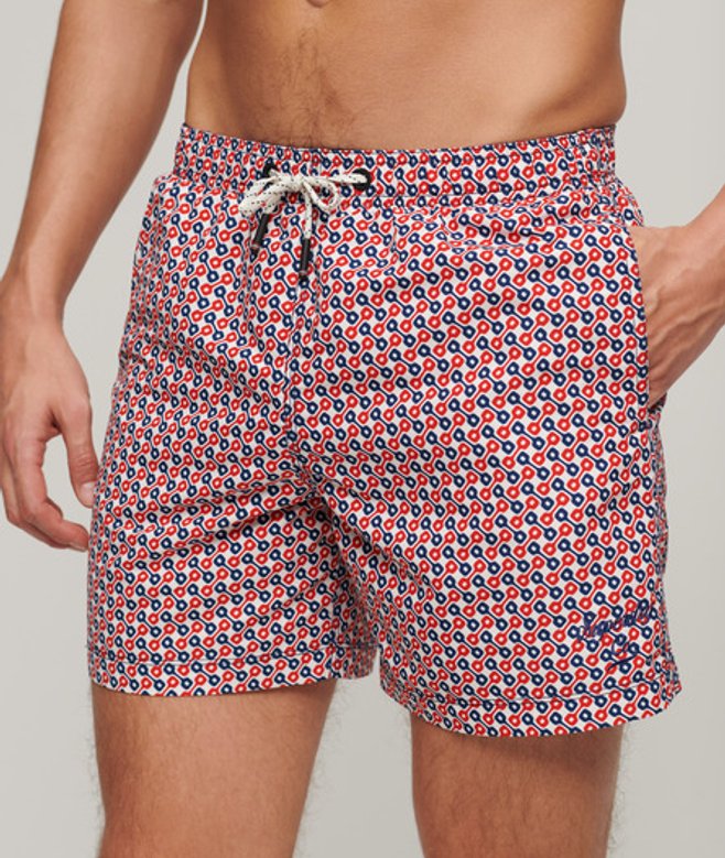 Superdry & Co Men’s Printed – Recycled Swim Shorts Multiple Colours Tricolour Geo Print – Size: