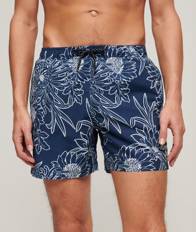 Superdry & Co Men’s Printed – Recycled Swim Shorts Bluewhite Blue Chrysanthemum Print – Size: Superdry & Co Men’s Printed – Recycled Swim Shorts Bluewhite Blue Chrysanthemum Print – Size: