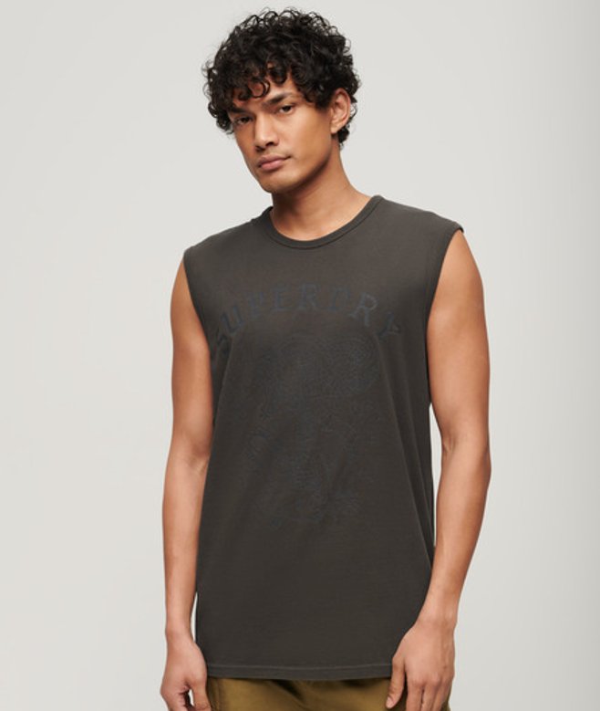 Superdry & Co Men’s Tattoo Graphic Tank Top Black Vintage Black – Size: Superdry & Co Men’s Tattoo Graphic Tank Top Black Vintage Black – Size: