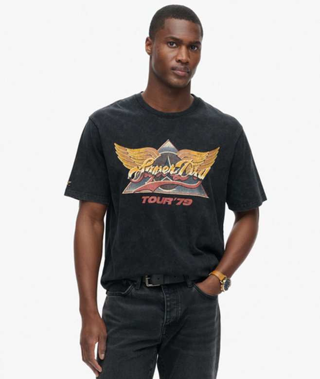 Superdry & Co Men’s s Rock Graphic Band shirt Black Jet Black – Size: Superdry & Co Men’s s Rock Graphic Band shirt Black Jet Black – Size: