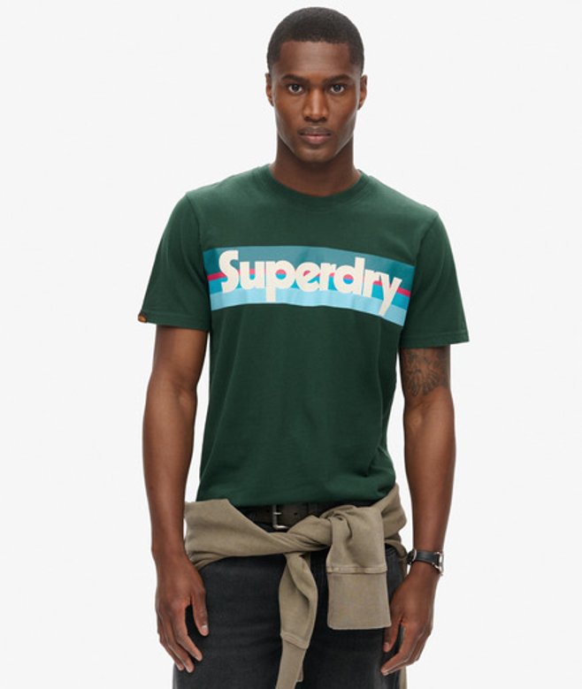 Superdry & Co Men’s Retro Stripe Logo shirt Green Enamel Green – Size: Superdry & Co Men’s Retro Stripe Logo shirt Green Enamel Green – Size: