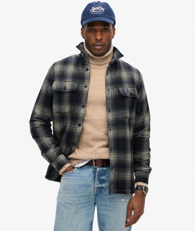 Superdry & Co Men’s Wool Miller Overshirt Navy Over Ombre Navy – Size: Superdry & Co Men’s Wool Miller Overshirt Navy Over Ombre Navy – Size: