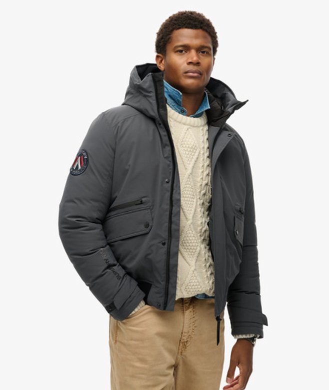 Superdry & Co Men’s City Padded Bomber Jacket Dark Grey Ebony – Size: Xxl Superdry & Co Men’s City Padded Bomber Jacket Dark Grey Ebony – Size: Xxl