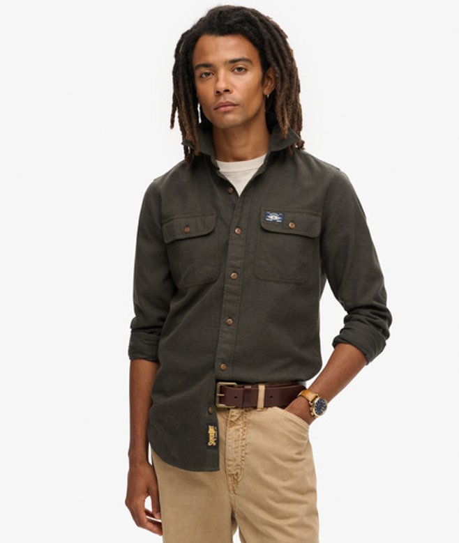 Superdry & Co Men’s Trailsman Relaxed Fit Overshirt Green Chive Green – Size: Superdry & Co Men’s Trailsman Relaxed Fit Overshirt Green Chive Green – Size: