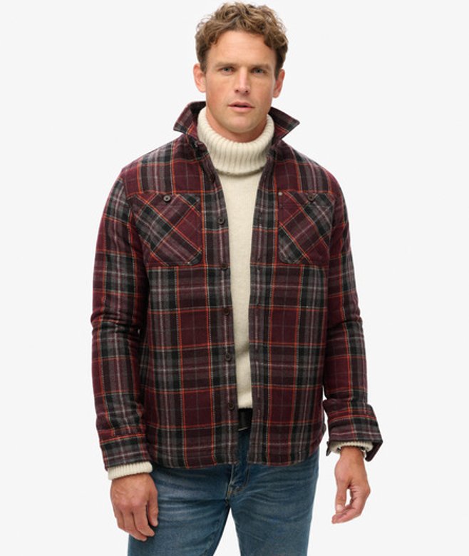 Superdry & Co Men’s The Merchant Store – Quilted Overshirt Brown Chocolate Brown Check – Size: Superdry & Co Men’s The Merchant Store – Quilted Overshirt Brown Chocolate Brown Check – Size: