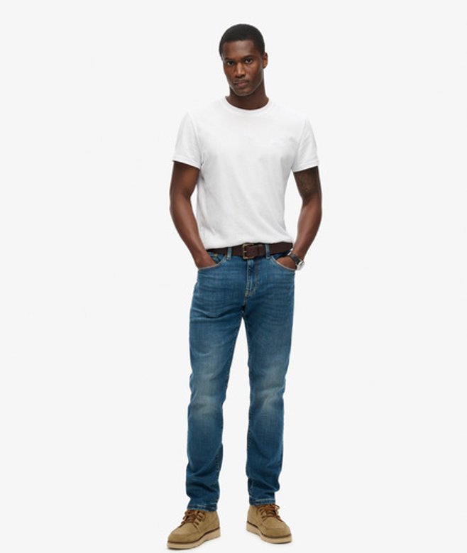 Superdry & Co Men’s Organic Cotton Vintage Slim Straight Jeans Blue Mercer Mid Blue – Size: Superdry & Co Men’s Organic Cotton Vintage Slim Straight Jeans Blue Mercer Mid Blue – Size: