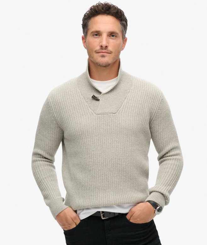 Superdry & Co Men’s The Merchant Store – Shawl Neck Jumper Grey Grey Marl – Size: Xxl Superdry & Co Men’s The Merchant Store – Shawl Neck Jumper Grey Grey Marl – Size: Xxl