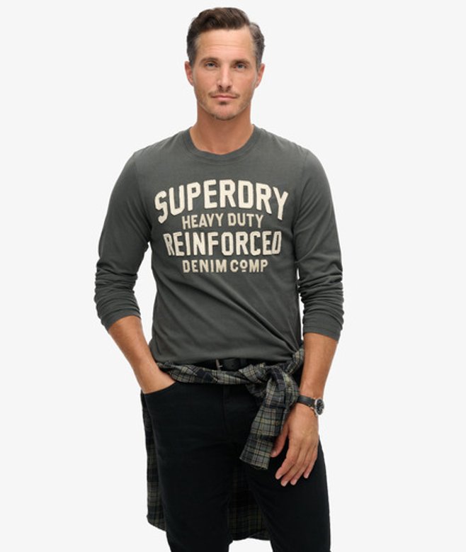 Superdry & Co Men’s Workwear Applique Long Sleeve Top Black Vintage Black – Size: Superdry & Co Men’s Workwear Applique Long Sleeve Top Black Vintage Black – Size: