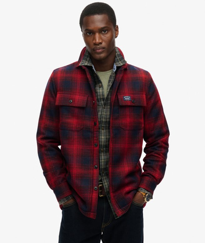 Superdry & Co Men’s Wool Miller Overshirt Red Over Ombre Red – Size: Superdry & Co Men’s Wool Miller Overshirt Red Over Ombre Red – Size: