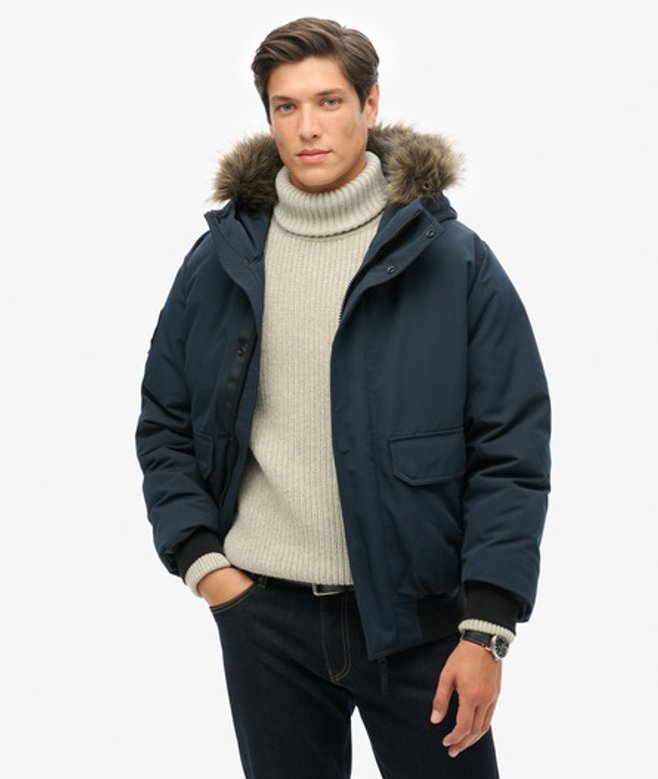 Superdry & Co Men’s Everest Faux Fur Bomber Jacket Navy Eclipse Navy – Size: Xxl Superdry & Co Men’s Everest Faux Fur Bomber Jacket Navy Eclipse Navy – Size: Xxl