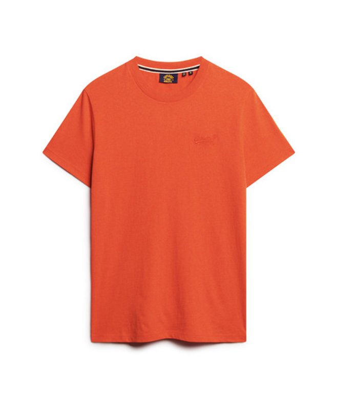 Superdry & Co Mens Slim Fit Organic Cotton Essential Logo Shirt, Orange, Size: