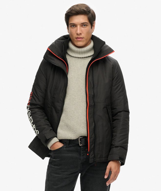 Superdry & Co Men’s Mens Classic Logo Embroidered Hooded Yachter Windbreaker Jacket, Black, Size: Superdry & Co Men’s Mens Classic Logo Embroidered Hooded Yachter Windbreaker Jacket, Black, Size:
