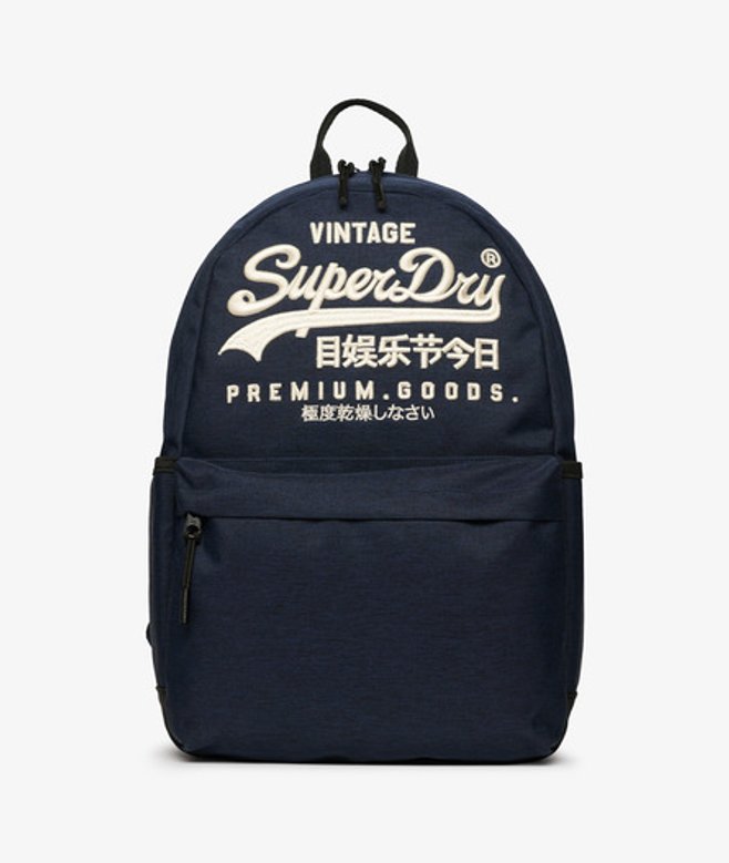 Superdry & Co Ladies Classic Embroidered Heritage Montana Backpack, Navy Blue Superdry & Co Ladies Classic Embroidered Heritage Montana Backpack, Navy Blue