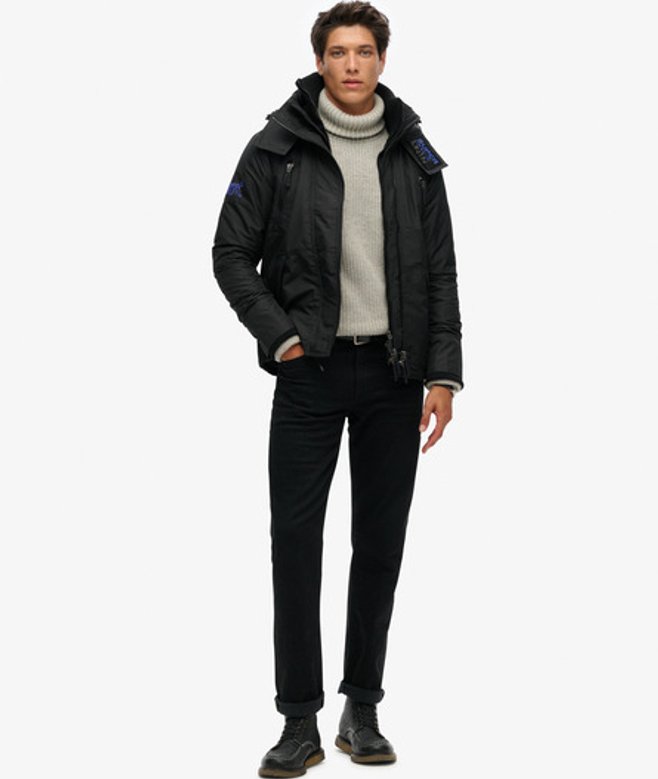 Superdry & Co Mens Classic Embroidered Logo Hooded Mountain SD Windbreaker Jacket, Black, Size: Superdry & Co Mens Classic Embroidered Logo Hooded Mountain SD Windbreaker Jacket, Black, Size: