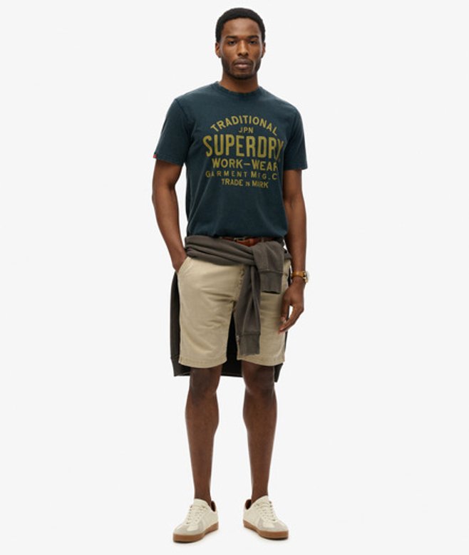 Superdry & Co Men’s Machined Goods Workwear shirt Navy Eclipse Navy – Size: