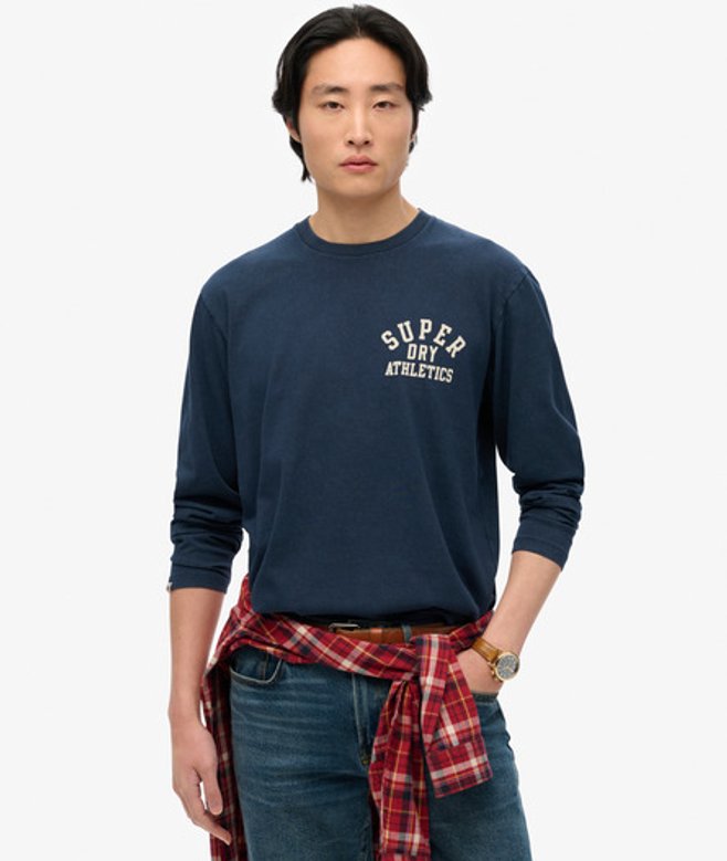 Superdry & Co Men’s Athletic Essentials Long Sleeve Top Navy Nautical Navy – Size: Superdry & Co Men’s Athletic Essentials Long Sleeve Top Navy Nautical Navy – Size:
