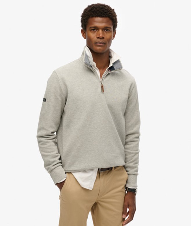 Superdry & Co Men’s Core Pique Half Zip Sweatshirt Grey Grey Marl – Size: Xxl Superdry & Co Men’s Core Pique Half Zip Sweatshirt Grey Grey Marl – Size: Xxl