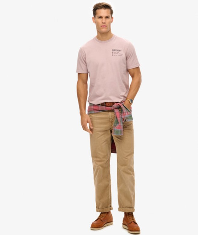 Superdry & Co Men’s Utility Sport Graphic shirt Light Grey Cloud Grey – Size: