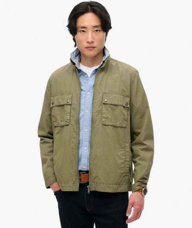 Superdry & Co Men’s Essentials Zip Through Jacket Khaki Olive Khaki – Size: Superdry & Co Men’s Essentials Zip Through Jacket Khaki Olive Khaki – Size: