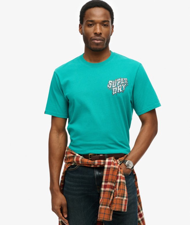 Superdry & Co Men’s Outdoor Narrative Loose shirt Turquoise Blue Grass – Size: Superdry & Co Men’s Outdoor Narrative Loose shirt Turquoise Blue Grass – Size: