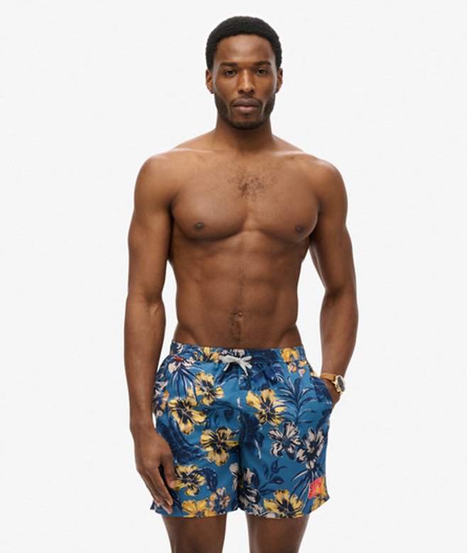 Superdry & Co Men’s Hawaiian Print -Inch Swim Shorts Blue Tropical Blues – Size: Superdry & Co Men’s Hawaiian Print -Inch Swim Shorts Blue Tropical Blues – Size:
