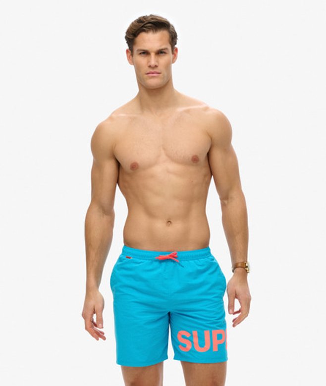 Superdry & Co Men’s Graphic -Inch Swim Shorts Blue Hawaii Blue – Size: Superdry & Co Men’s Graphic -Inch Swim Shorts Blue Hawaii Blue – Size: