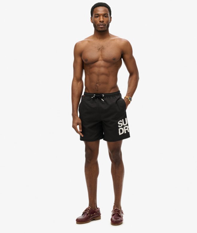 Superdry & Co Men’s Sportswear Logo -Inch Swim Shorts Black – Size: Superdry & Co Men’s Sportswear Logo -Inch Swim Shorts Black – Size: