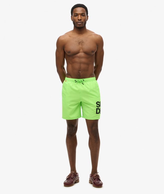 Superdry & Co Men’s Sportswear Logo -Inch Swim Shorts Green Neon Green – Size: Superdry & Co Men’s Sportswear Logo -Inch Swim Shorts Green Neon Green – Size: