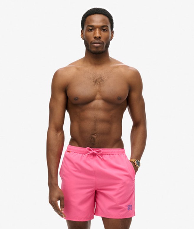 Superdry & Co Men’s Essential – Swim Shorts Pink Shocking Pink – Size: Superdry & Co Men’s Essential – Swim Shorts Pink Shocking Pink – Size:
