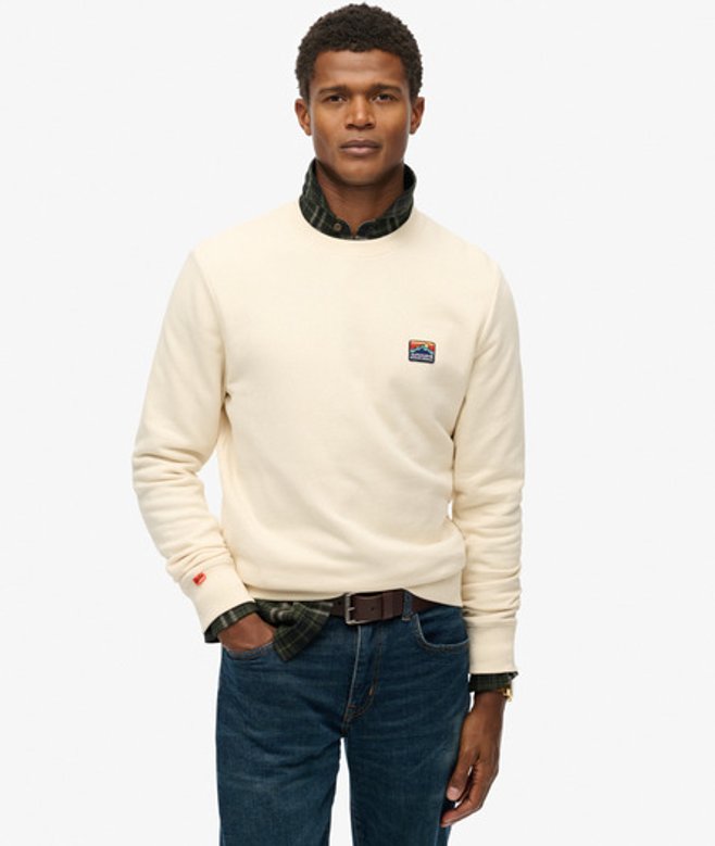 Superdry & Co Men’s Great Outdoors Embroidered Sweatshirt Cream Oatmeal Beige – Size: Xxxl Superdry & Co Men’s Great Outdoors Embroidered Sweatshirt Cream Oatmeal Beige – Size: Xxxl