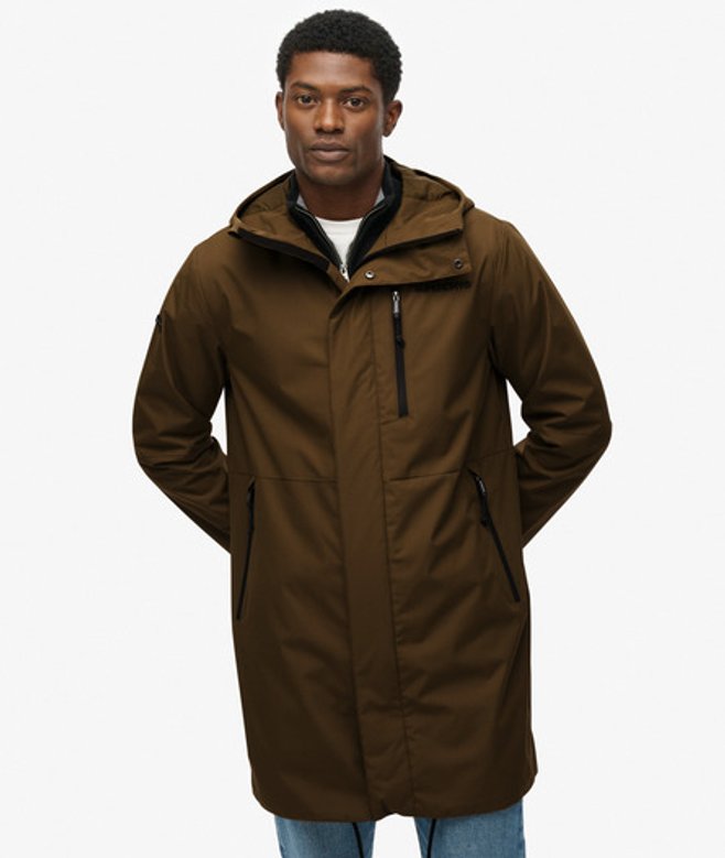 Superdry & Co Men’s Hooded Tech Fishtail Parka Brown Grey Marljaffa – Size: Superdry & Co Men’s Hooded Tech Fishtail Parka Brown Grey Marljaffa – Size: