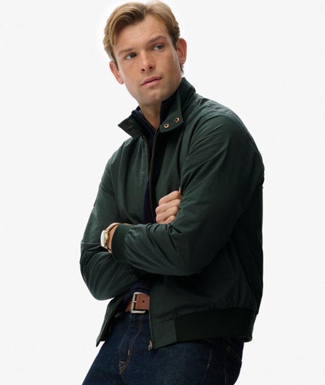 Superdry & Co Men’s Classic Harrington Jacket Green Racing Green – Size: Superdry & Co Men’s Classic Harrington Jacket Green Racing Green – Size: