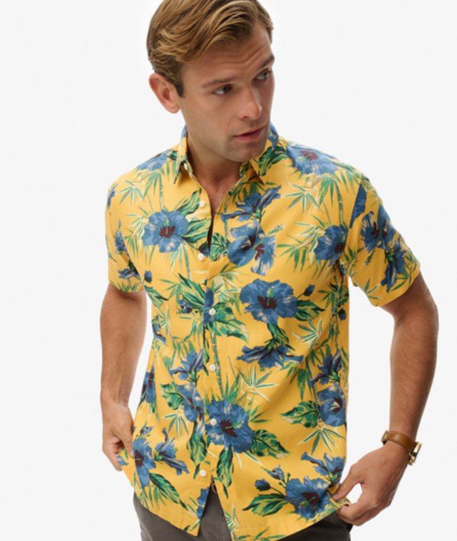 Superdry & Co Men’s Hawaiian Printed Shirt Yellow Hawaiian Yellow – Size: Superdry & Co Men’s Hawaiian Printed Shirt Yellow Hawaiian Yellow – Size: